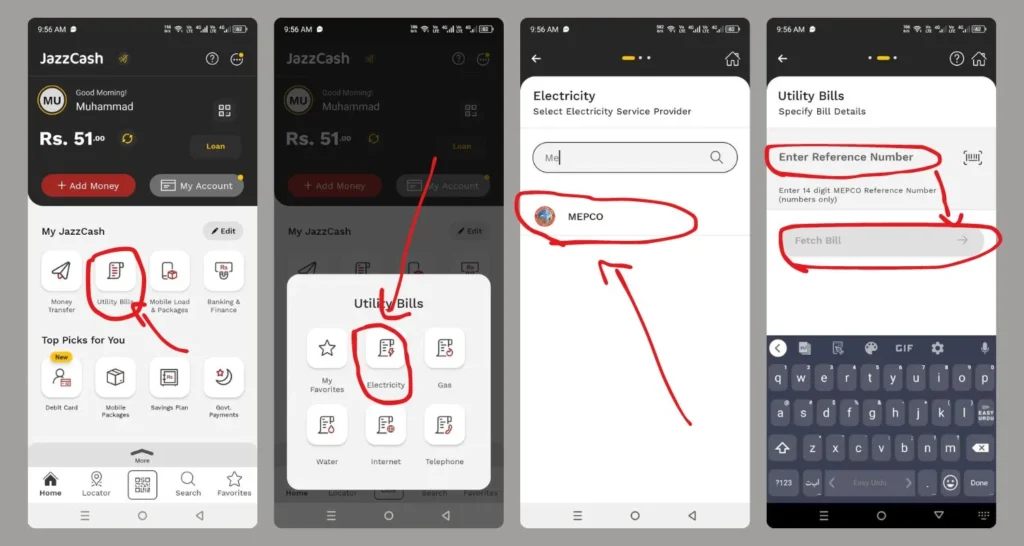 How to Pay Your MEPCO Bill Via Jazz Cash